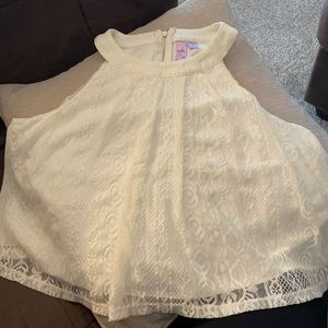 NWOT white lace crop top